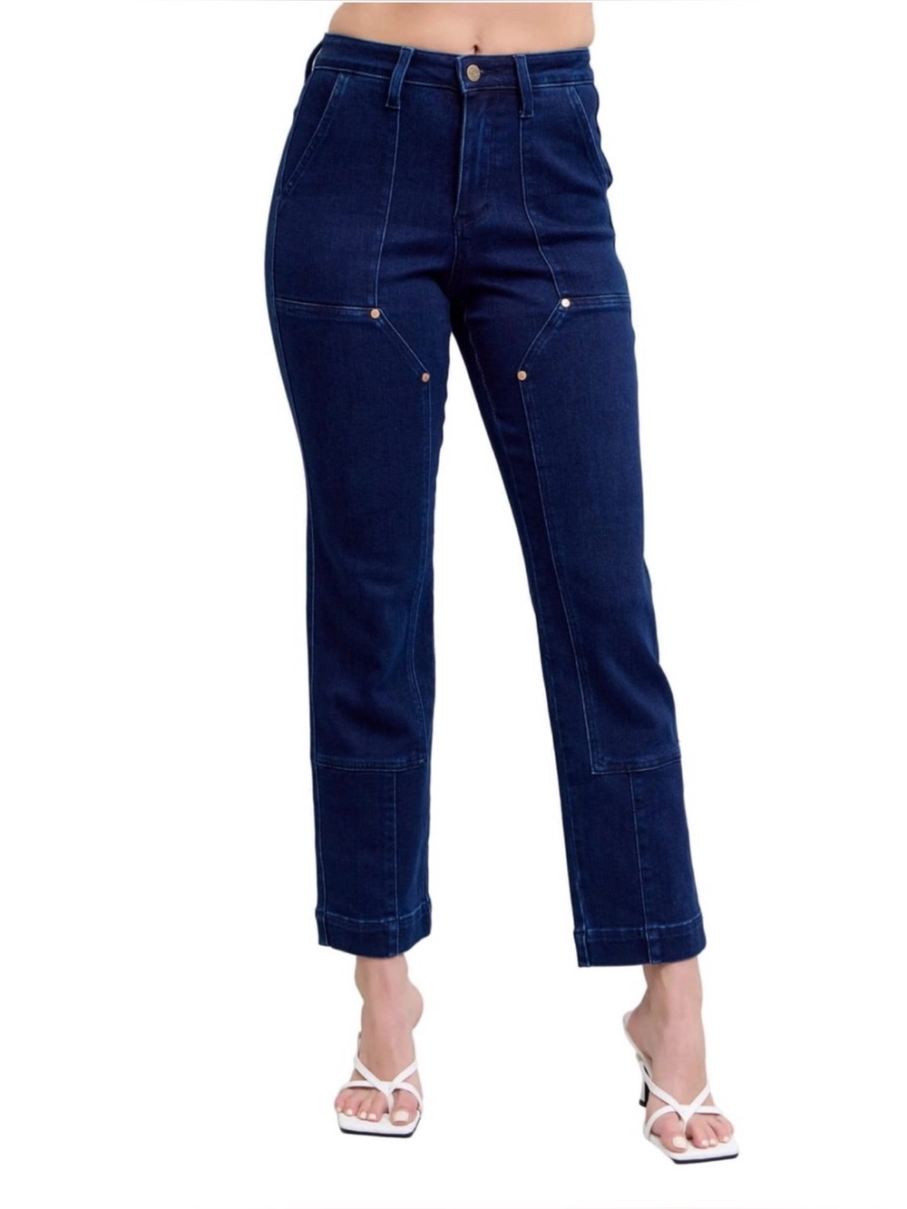 Judy Blue Dark Blue Straight-Leg Jeans Like New 31 Classic Office Casual Y2K 90s